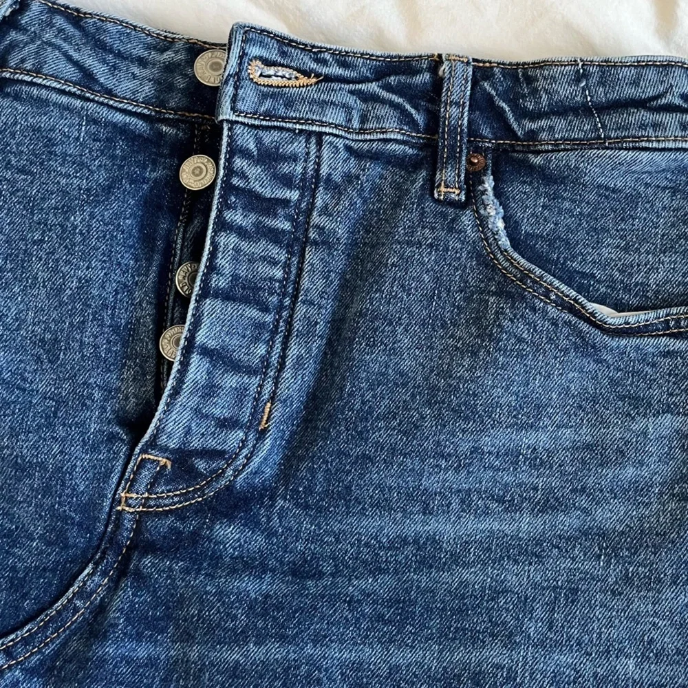 Old Navy High-Rise Denim Mini Skirt Button Fly 5-Pocket size 10